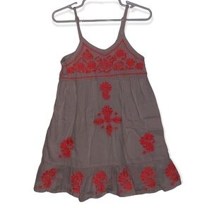 Kid's Mimi & Maggie Light Pink & Coral Embroidered Dress